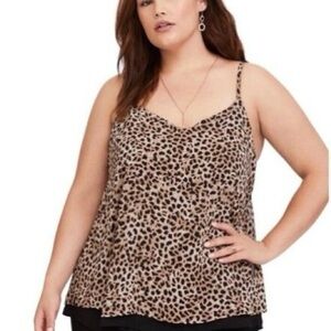 NWT Torrid 3 Leopard Print Double Layer Strappy Top Plus Size 3X
